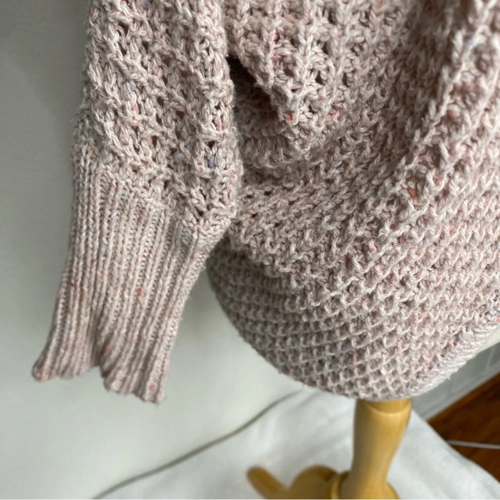 American Eagle Women's Pink Speckle Open Cocoon Knit Cardigan XS/S Cottagecore